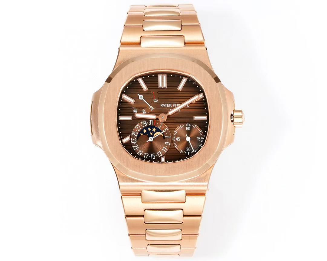 OMEF 파텍필립 노틸러스 5712 로즈골드 브라운다이얼 스틸브레이슬릿 Nautilus 5712 OMEF 1:1 Best Edition Blue Dial on SS Bracelet A240 Super Clone