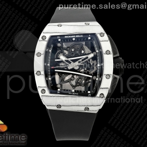 RF Custom Made 리차드밀 RM061 화이트NTPT 티타늄프리스프렁 블랙러버스트랩 RF Custom Made RM061 White NTPT with Free Sprung Titanium RMUL2 Super Cloneith Free Sprung Titanium RMUL2 Super Clone