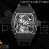 RF 리차드밀 RM055 블랙세라믹 티타늄프리스프렁 스켈레톤다이얼 블랙러버스트랩 RF RM055 Black Ceramic Black Inner Bezel Free Sprung Titanium RMUL2 Super Clone