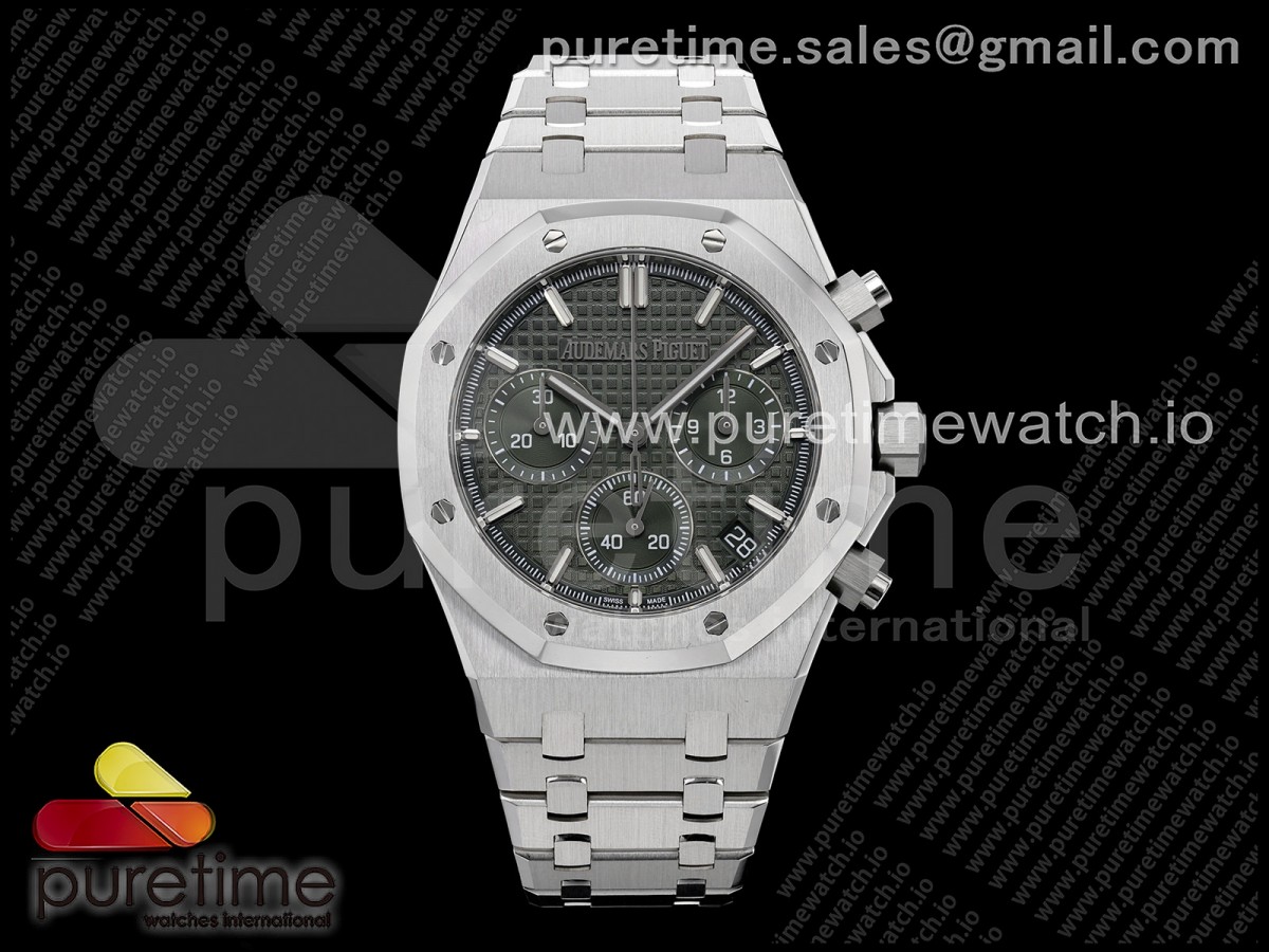 ZF V2 오데마피게 로얄오크 크로노 26240 그린다이얼 블루러버스트랩 프리스프렁 Royal Oak Chrono 26240 SS ZF 1:1 Best Edition Green Dial on SS Bracelet SA4401 Super Clone V2 (Free Sprung)