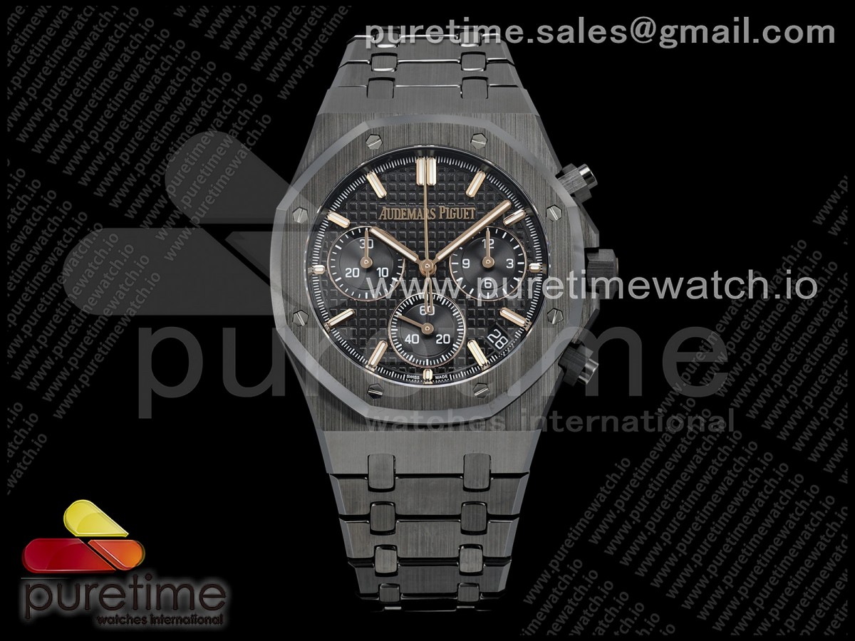ZF V2 오데마피게 로얄오크 크로노 26240 블랙세라믹 블랙화이트다이얼 세라믹브레이슬릿 프리스프렁 Royal Oak Chrono 26240 Black Ceramic ZF 1:1 Best Edition on Ceramic Bracelet SA4401 Super Clone V2 (Free Sprung)
