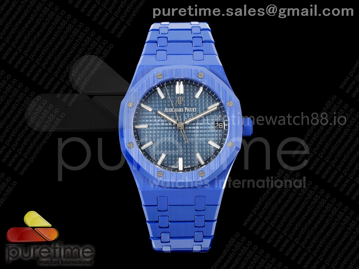 ZF 오데마피게 로얄오크 15500 블루세라믹 블루다이얼 세라믹브레이슬릿 프리스프렁 Royal Oak 41mm 15500 Blue Ceramic ZF Blue Dial on Blue Ceramic Bracelet SA4302 Super Clone (Free Sprung)