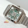 MLF 산토스 드 까르띠에  40미리 라지 그린스켈레톤다이얼 스마트링크스틸브레이슬릿 Santos de Cartier Skeleton SS MLF Skeleton Green Dial on SS SmartLink Bracelet 9611MC Super Clone