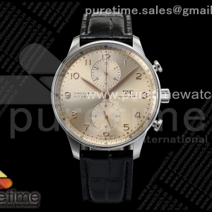 APSF IWC 포르투기저 크로노 IW371624 골드다이얼 골드인덱스 블랙가죽스트랩 Portugieser Chrono IW371624 APSF 1:1 Best Edtion Gold Dial on Black Leather Strap DD69355 Super Clone