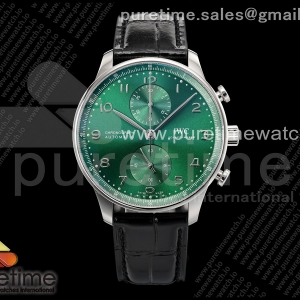 APSF IWC 포르투기저 크로노 IW371615 그린다이얼 블랙가죽스트랩 Portugieser Chrono IW371615 APSF 1:1 Best Edtion Green Dial on Black Leather Strap DD69355 Super Clone