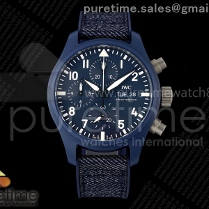 APSF IWC 탑건 오세아나 IW389404 블루세라믹 블루다이얼 블랙러버스트랩 Top Gun Oceana 41 IW389404 Blue Ceramic APSF 1:1 Best Edition on Blue Rubber Strap DD69385 Super Clone