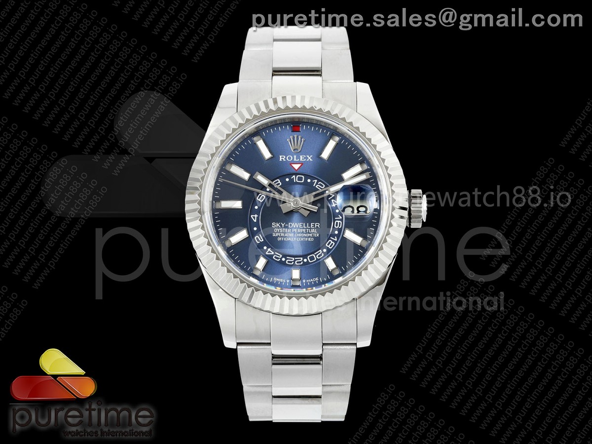 NOOBF 눕공장 V2 롤렉스 스카이드웰러 블루다이얼 스틸브레이슬릿 Skydweller 336934 SS Noob 1:1 Best Edition Blue Dial on SS Oyster Bracelet A9002 V2