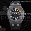 ZF 오데마피게 로얄오크 오프쇼어 다이버 15707 블랙세라믹 블랙다이얼 블랙러버스트랩 Royal Oak Offshore Diver 15707 Black Ceramic ZF 1:1 Best Edition SA3120 Super Clone