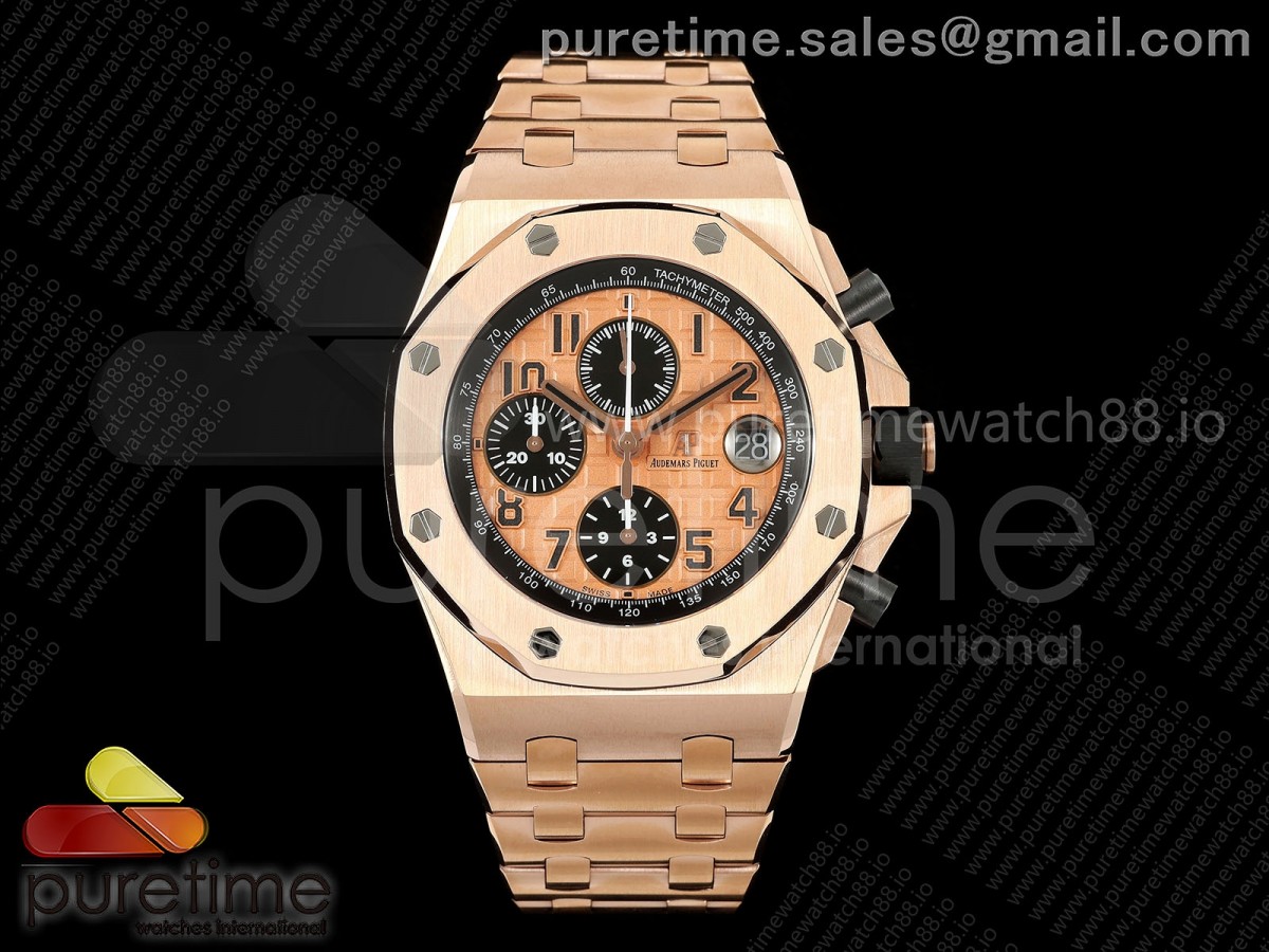 TKF 오데마피게 로얄오크 오프쇼어 42미리 로즈골드 로골다이얼 스틸브레이슬릿 Royal Oak Offshore 42mm RG TKF Best Edition RG Dial on RG Bracelet A7750