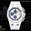 TKF 오데마피게 로얄오크 오프쇼어 44미리 화이트세라믹 화이트다이얼 화이트러버스트랩  Royal Oak Offshore 44mm White Ceramic TKF 1:1 Best Edition White Dial on White Rubber Strap A3126