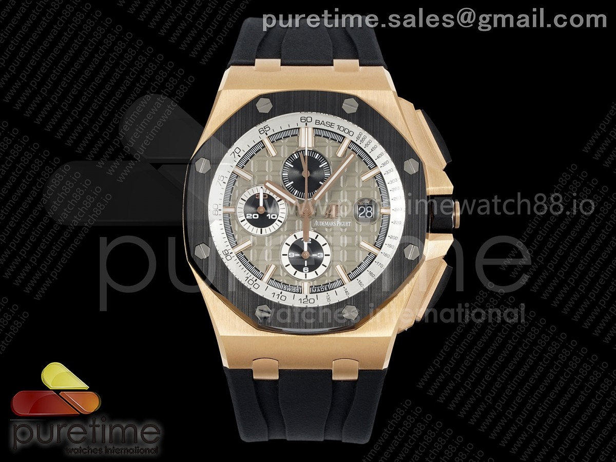TKF 오데마피게 로얄오크 오프쇼어 44미리 로즈골드 그레이다이얼 블랙러버스트랩 Royal Oak Offshore 44mm RG TKF 1:1 Best Edition Gray Dial on Black Rubber Strap A3126