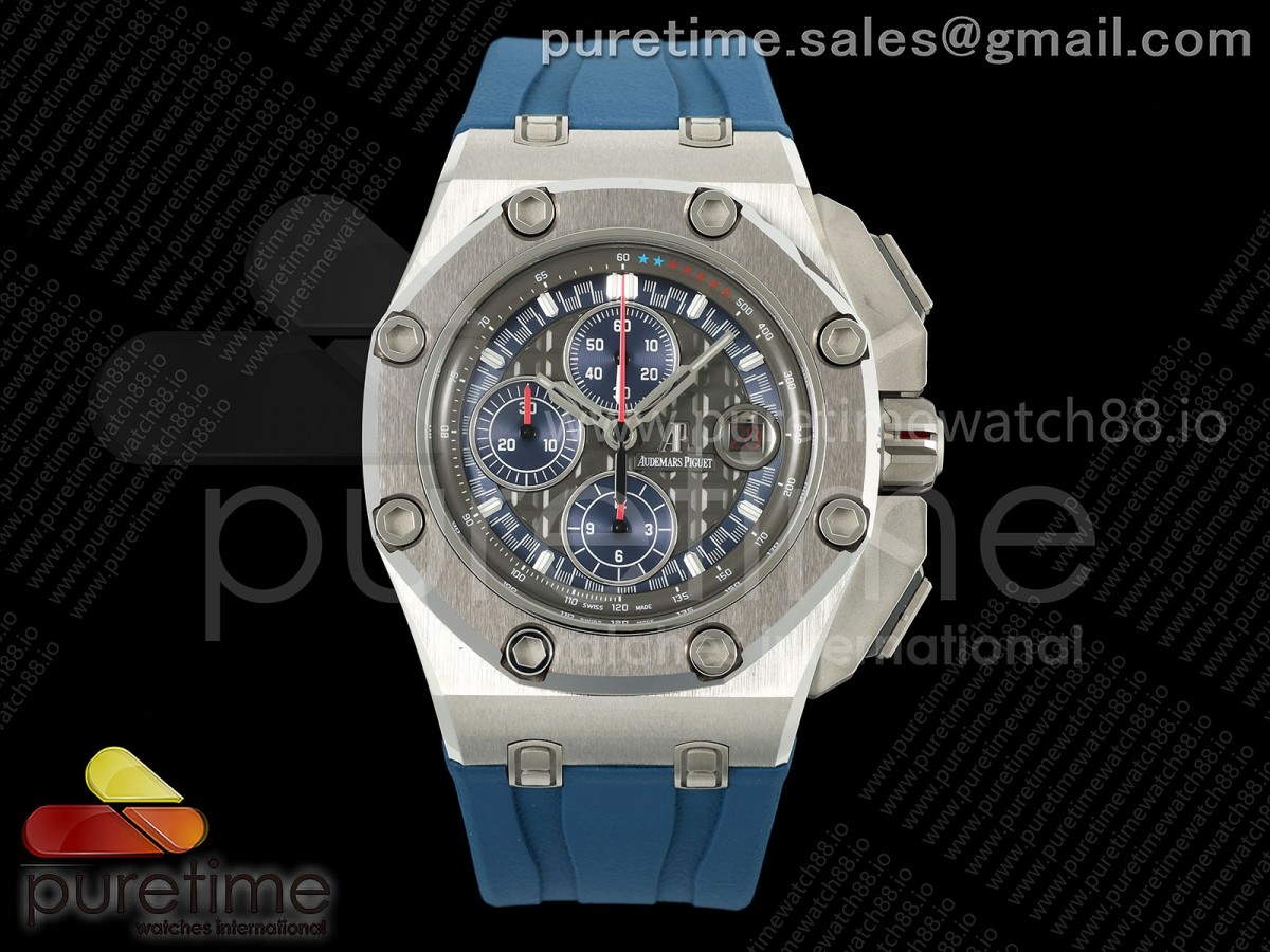 TKF 오데마피게 로얄오크 오프쇼어 슈마허 블루다이얼 블루러버스트랩 Royal Oak Offshore Schumacher SS TKF Best Edition Gray/Blue Dial on Blue Rubber Strap A3126