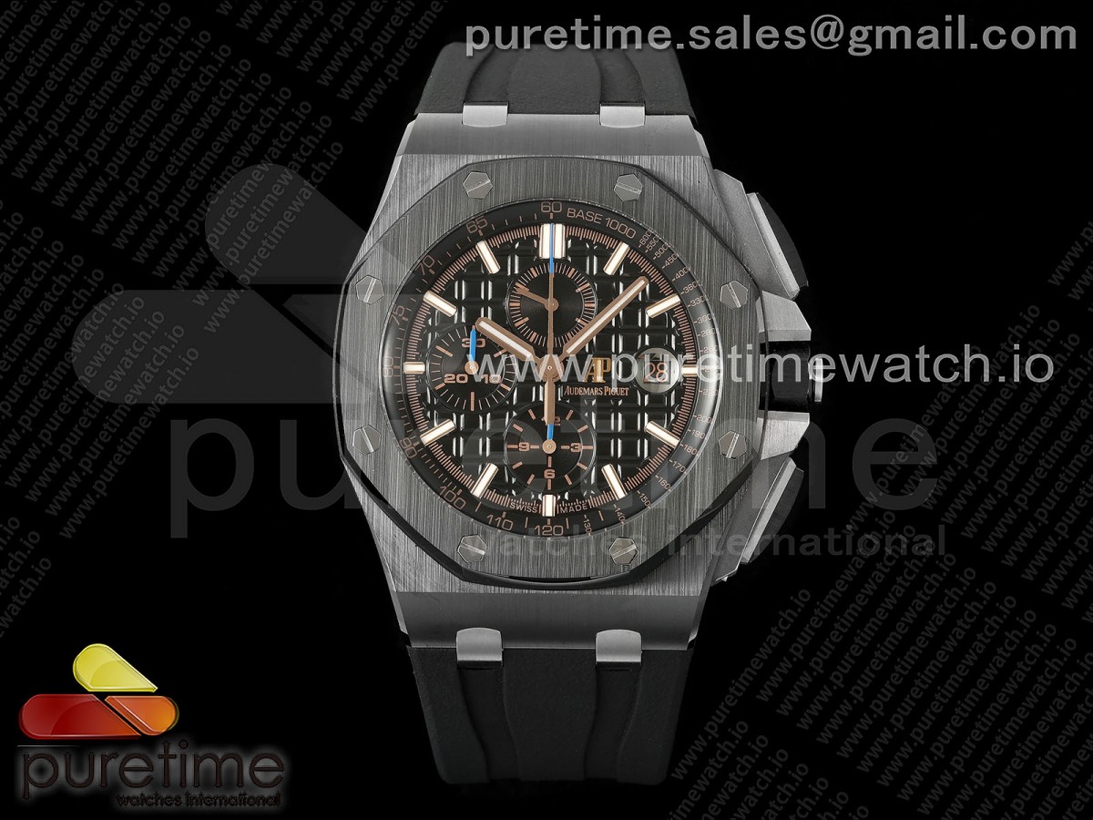 TKF 오데마피게 로얄오크 오프쇼어 44미리 블랙세라믹 블랙다이얼 블랙러버스트랩  Royal Oak Offshore 44mm Black Ceramic TKF 1:1 Best Edition Black Dial on Black Rubber Strap A3126