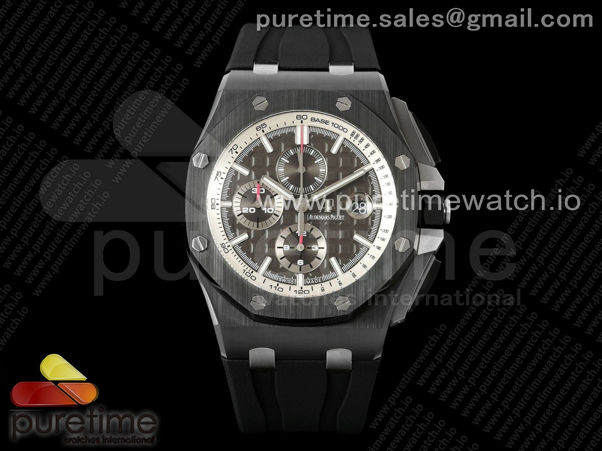 TKF 오데마피게 로얄오크 오프쇼어 44미리 블랙세라믹 그레이다이얼 블랙러버스트랩  Royal Oak Offshore 44mm Black Ceramic SS TKF 1:1 Best Edition Gray Dial on Black Rubber Strap A3126