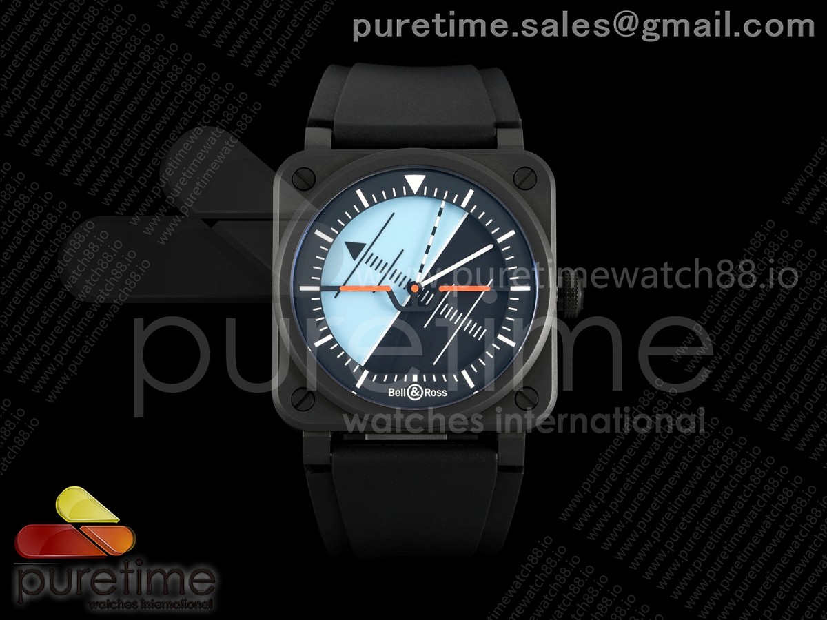 M+F 벨앤로스 BR03 호라이즌 블랙세라믹 호라이즌다이얼 블랙러버스트랩 BR03 Horizon Black Ceramic M+F 1:1 Best Edition Horizon Dial on Rubber Strap A2892
