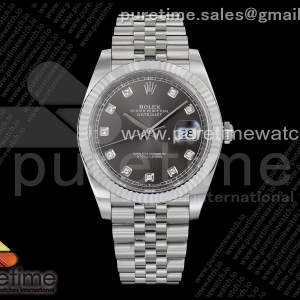 THBF 롤렉스 데이저스트41 그레이텐포인트다이얼 쥬빌레브레이슬릿 (Free Sprung) DateJust 41 126334 THBF 1:1 Best Edition 904L Steel Gray Diamonds Dial on Jubilee Bracelet JH3235 (Free Sprung)