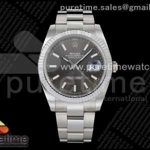 THBF 롤렉스 데이저스트41 그레이다이얼 오이스터브레이슬릿 (Free Sprung) DateJust 41 126334 THBF 1:1 Best Edition 904L Steel Gray Stick Dial on Oyster Bracelet JH3235 (Free Sprung)lee Bracelet JH3235 (Free Sprung)