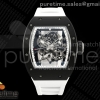 APSF 리차드밀 RM055 블랙세라믹 화이트스켈레톤다이얼 화이트러버스트랩 RM055 Black Ceramic APSF 1:1 Best Edition on White Inner Bezel on White Rubber Strap RMUL2 Super Clone