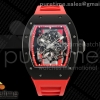 APSF 리차드밀 RM055 블랙세라믹 레드스켈레톤다이얼 레드러버스트랩  RM055 Black Ceramic APSF 1:1 Best Edition on Red Inner Bezel on Red Rubber Strap RMUL2 Super Clone