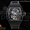 APSF 리차드밀 RM055 블랙세라믹 블랙스켈레톤다이얼 블랙러버스트랩 RM055 Black Ceramic APSF 1:1 Best Edition on Black/Red Inner Bezel on Black Rubber Strap RMUL2 Super Clone