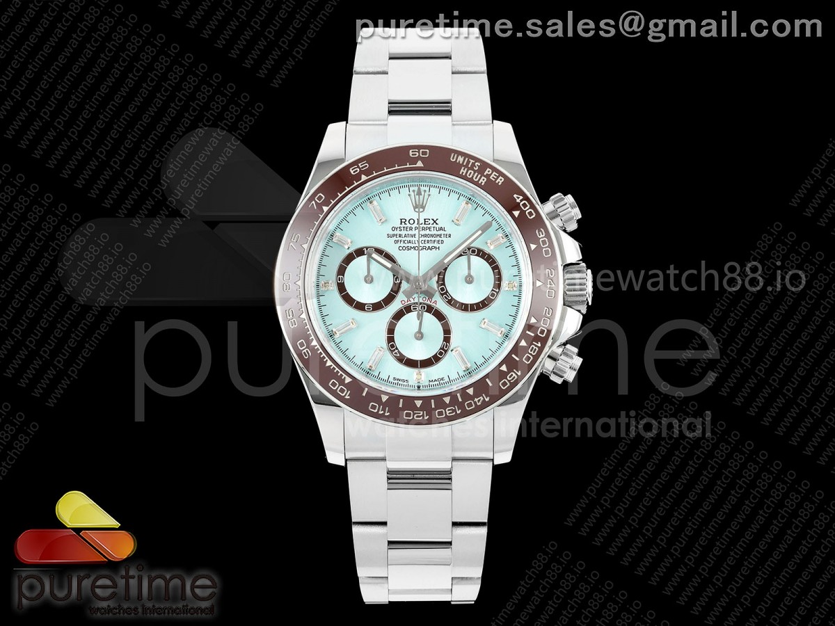 UFOF 롤렉스 데이토나 텅스텐(Cu-W) 아이스블루바게트다이얼 스틸브레이슬릿 171g Daytona 126506 UFO 1:1 Best Edition Ice Blue Crystal Dial on Braclet UF4131 (Free Sprung)