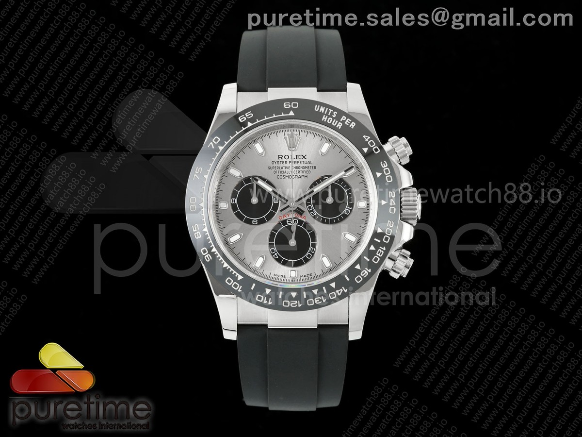 UFOF 롤렉스 데이토나 그레이다이얼 블랙러버스트랩 UF4130 (Free Sprung) Daytona 116519 UFO 1:1 Best Edition Gray Dial on Oysterflex Strap UF4130 (Free Sprung)