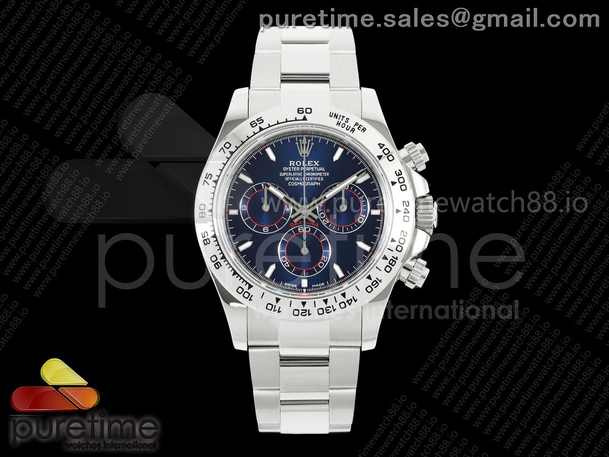 UFOF 롤렉스 데이토나 스틸베젤 블루다이얼 스틸브레이슬릿 (Free Sprung) Daytona 126509 UFO 1:1 Best Edition 904L Steel Blue Dial on SS Braclet UF4131 (Free Sprung)