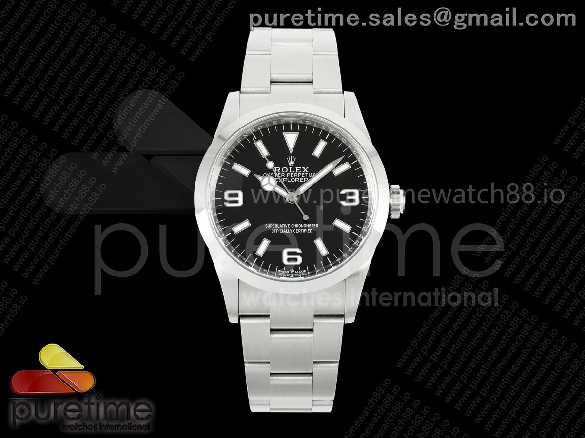 VF V공장 롤렉스 익스프로러1 36미리 블랙다이얼 스틸브레이슬릿 Explorer 36 124270 904L Steel VF 1:1 Best Edition on SS Bracelet DD3230