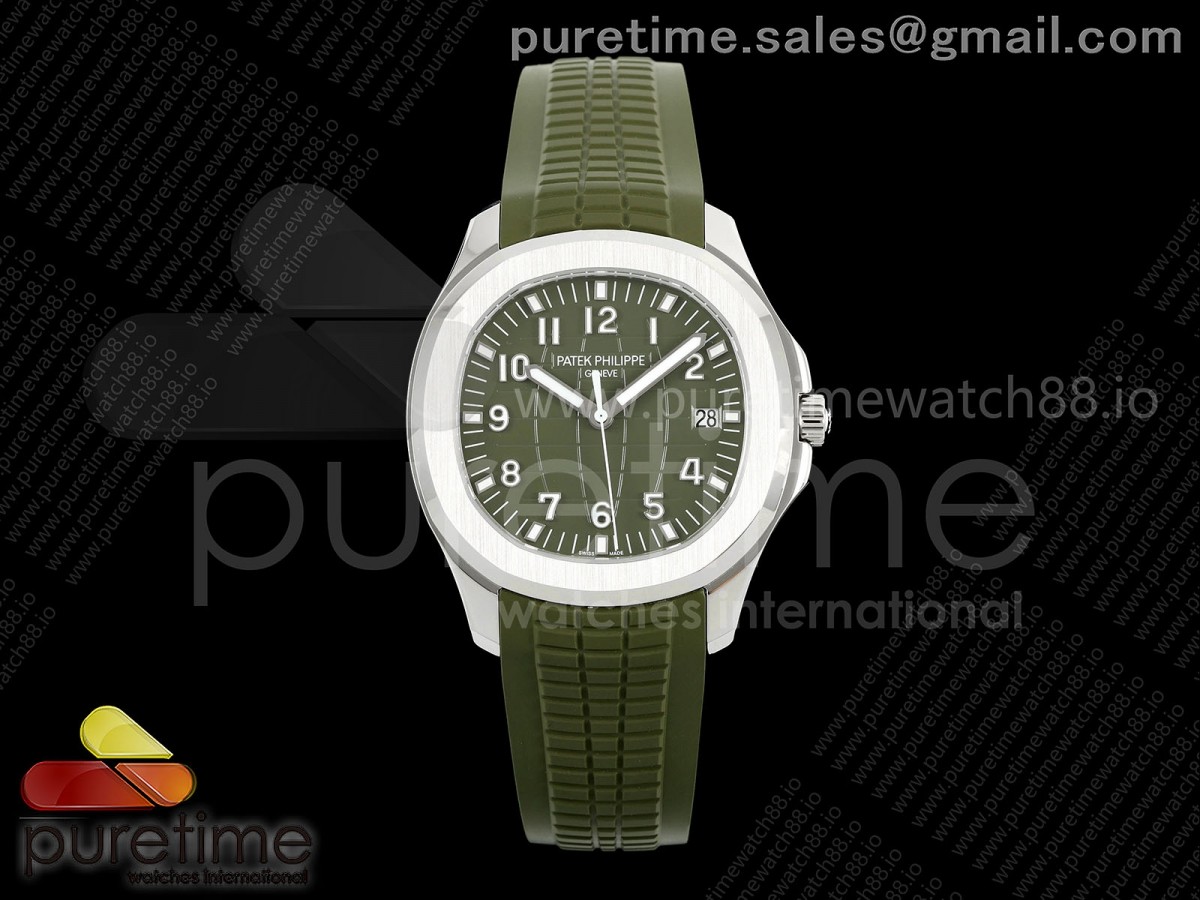 BBF 파텍필립 아쿠아넛 5168 그린다이얼 그린러버스트랩  Aquanaut 5168 SS BBF 1:1 Best Edition Green Dial on Green Rubber Strap DD324 Super Clone