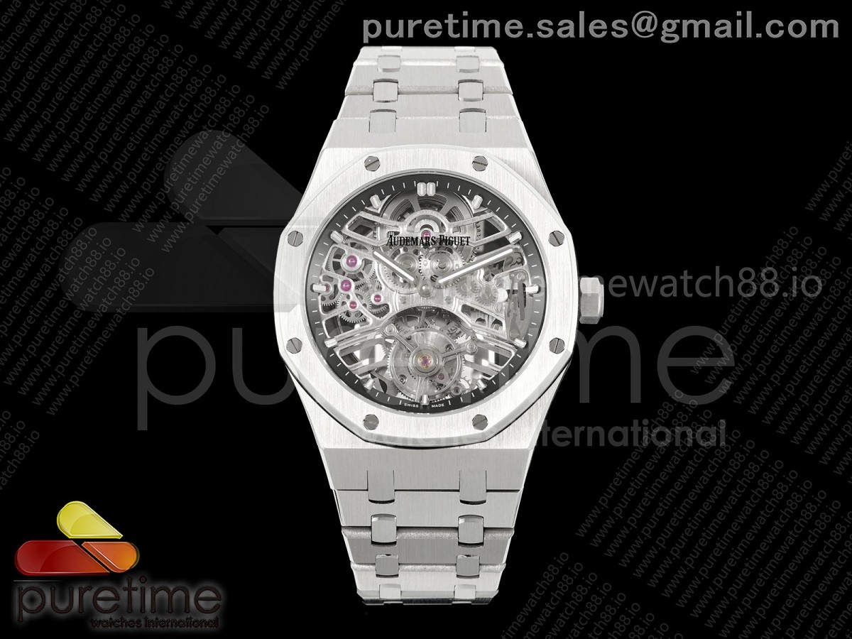 APPF 오데마피게 로얄오크 뚜르비옹 26735 스켈레톤다이얼 스틸브레이슬릿  Royal Oak Skeleton Tourbillon SS 26735 APPF Best Edition on SS Bracelet