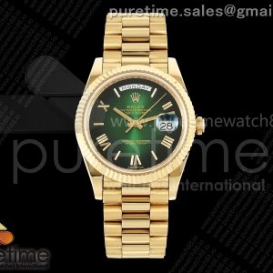 CBDF 롤렉스 데이데이트40 옐로우골드 텅스텐(Cu-W) 그린옴브레로만다이얼 스틸브레이슬릿 210g Day Date 40 YG CBDF 1:1 Best Edition Green Ombre Roman Dial on President Bracelet VR3255 (210g)