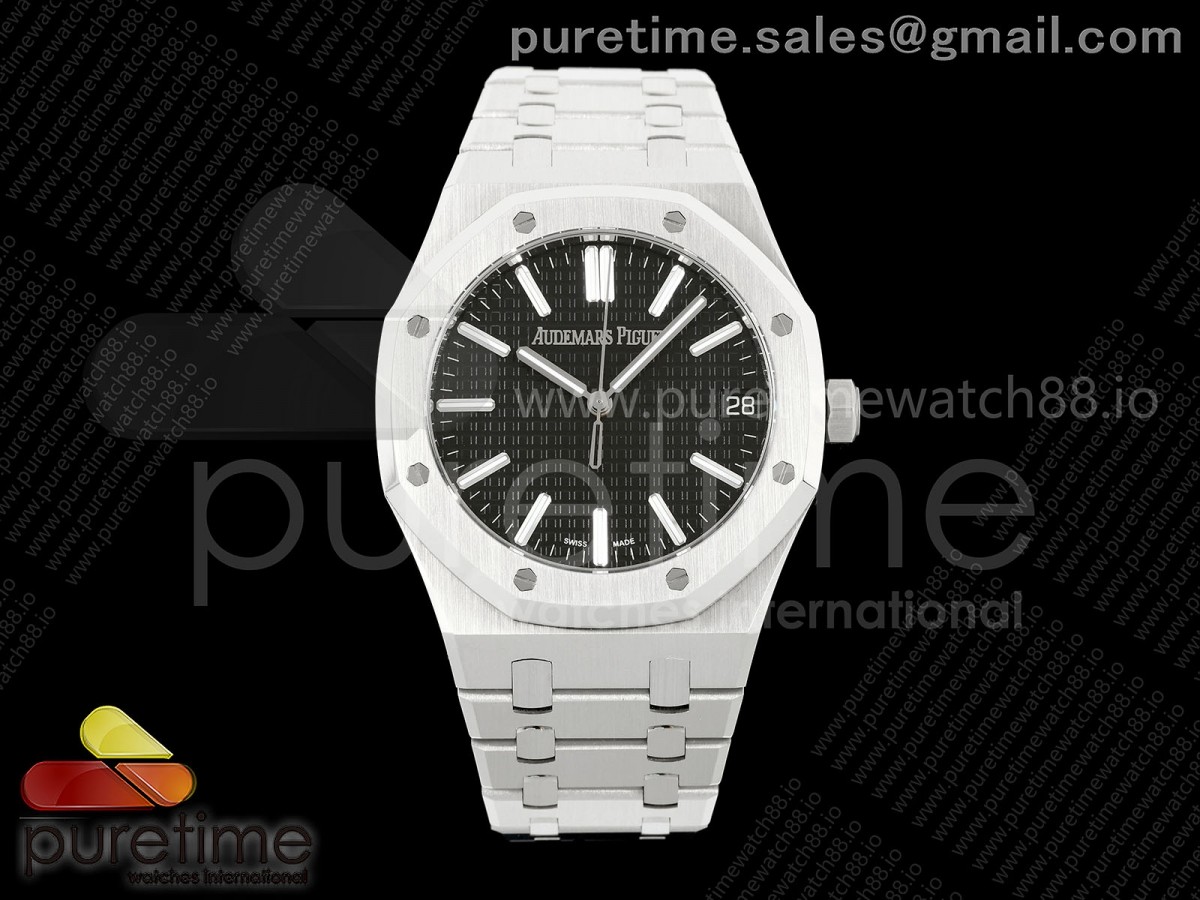 TOPF 오데마피게 로얄오크 15510 블랙다이얼 스틸브레이슬릿 Royal Oak 15510 SS TOP 1:1 Best Edition Black Dial on SS Bracelet SA4302 Super Clone