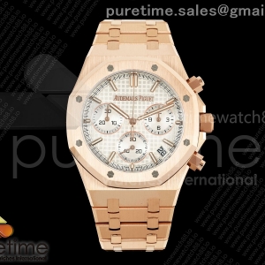 DDF 오데마피게 로얄오크 크로노 26240 로즈골드 텅스텐(Cu-W) 화이트다이얼 스틸브레이슬릿 205g Royal Oak Chrono 26240 RG DDF 1:1 Best Edition White Dial on RG Bracelet DD4401 Super Clone (SW Dial)