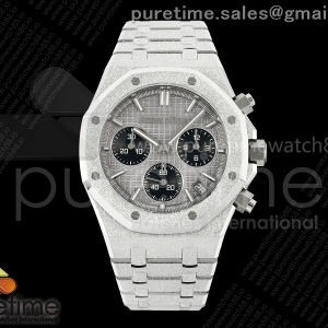 DDF 오데마피게 로얄오크 크로노 26240 프러스티드 텅스텐(Cu-W) 그레이/블랙다이얼 스틸브레이슬릿 205g   Royal Oak Chrono 26240 Frosted SS DDF 1:1 Best Edition Gray/Black Dial on SS Bracelet DD4401 Super Clone (SW Dial)