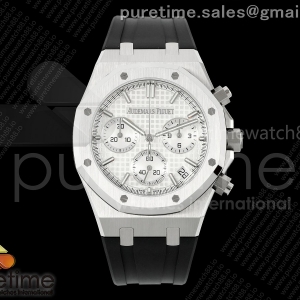 DDF 오데마피게 로얄오크 크로노 26420 SW화이트다이얼 블랙러버스트랩  Royal Oak Chrono 26240 SS DDF 1:1 Best Edition White Dial on Rubber Strap DD4401 Super Clone (SW Dial)