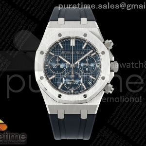 DDF 오데마피게 로얄오크 크로노 26420 SW블루다이얼 블루러버스트랩 Royal Oak Chrono 26240 SS DDF 1:1 Best Edition Blue Dial on Rubber Strap DD4401 Super Clone (SW Dial)