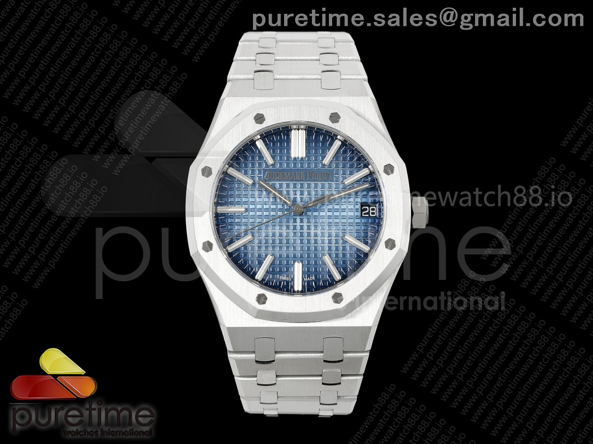 DDF 오데마피게 로얄오크 15510 텅스텐(Cu-W) 아이스블루다이얼 스틸브레이슬릿 176g  Royal Oak 41mm 15510 SS DDF 1:1 Best Edition Ice Blue Dial on SS Bracelet DD4302 Super Clone (Weighted)ial on SS Bracelet DD4302 Super Clone (Weighted)