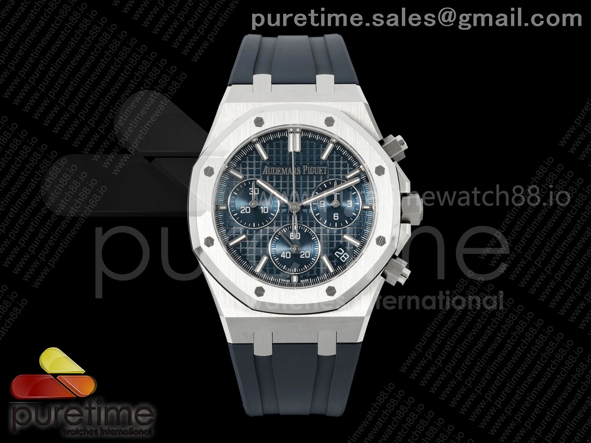 DDF 오데마피게 로얄오크 크로노 26420 50주년기념 SW블루다이얼 블루러버스트랩 Royal Oak Chrono 26240 SS DDF 1:1 Best Edition Blue Dial on Blue Rubber Strap DD4401 Super Clone (50th Anniversary) Strap DD4401 Super Clone (50th Anniversary)