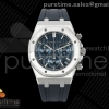 DDF 오데마피게 로얄오크 크로노 26420 50주년기념 SW블루다이얼 블루러버스트랩 Royal Oak Chrono 26240 SS DDF 1:1 Best Edition Blue Dial on Blue Rubber Strap DD4401 Super Clone (50th Anniversary) Strap DD4401 Super Clone (50th Anniversary)