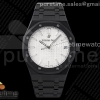 ZF V2 오데마피게 로얄오크 AP15500 DLC블랙 화이트다이얼 Royal Oak 41mm 15500 DLC ZF 1:1 Best Edition White Textured Dial on SS Bracelet A4302 V2