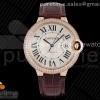 AF 발롱블루 42미리 화이트다이얼 로즈골드 다이아베젤 Ballon Bleu 42mm RG AF 1:1 Best Edition White Textured Dial Diamonds Bezel on Brown Leather Strap A2824