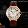 AF 발롱블루 42미리 화이트다이얼 로즈골드 엘리 스트랩 Ballon Bleu 42mm RG AF 1:1 Best Edition White Textured Dial on Brown Leather Strap A2824