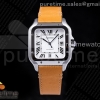 V6F V2 산토스 드 까르띠에 라지 40미리 가죽스트랩 Santos de Cartier 40mm 2018 V6F 1:1 Best Edition White Dial on Brown Leather Strap MIYOTA 9015 V2
