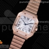 BVF V2 산토스 드 까르띠에 로즈골드 금통 다이아베젤 미듐 35미리 Santos de Cartier 35mm RG Diamonds Bezel BVF 1:1 Best Edition White Dial on RG SmartLinks Bracelet MIYOTA 9015 V2
