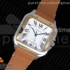 KORF 산토스 드 까르띠에 골드콤비 라지 40미리 가죽스트랩 Santos de Cartier Large 2018 KOR 1:1 Best Edition YG Bezel White Dial on Brown Leather Strap MIYOTA 9015
