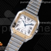 BVF V2 산토스 드 까르띠에 옐로우골드 콤비 미듐 35미리 Santos de Cartier 35mm SS/YG 2018 BVF 1:1 Best Edition White Dial on SS/YG SmartLinks Bracelet MIYOTA 9015 V2