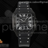 BVF 산토스 드 까르띠에 40미리 라지 PVD블랙 블랙다이얼 블랙러버스트랩 Santos de Cartier 40mm PVD BVF 1:1 Best Edition Black Dial on Rubber Strap MIYOTA 9019