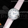 AF 발롱블루 33미리 화이트다이얼 핑크 악어가죽스트랩 Ballon Bleu 33mm SS AF 1:1 Best Edition White Textured Dial on Pink Crocodile Strap Jap Quartz
