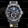 F5F 칼리브 드 까르띠에 DLC블랙 블랙다이얼 블랙러버스트랩 Calibre de Cartier Diver Black SS/RU F5F Asian 1904