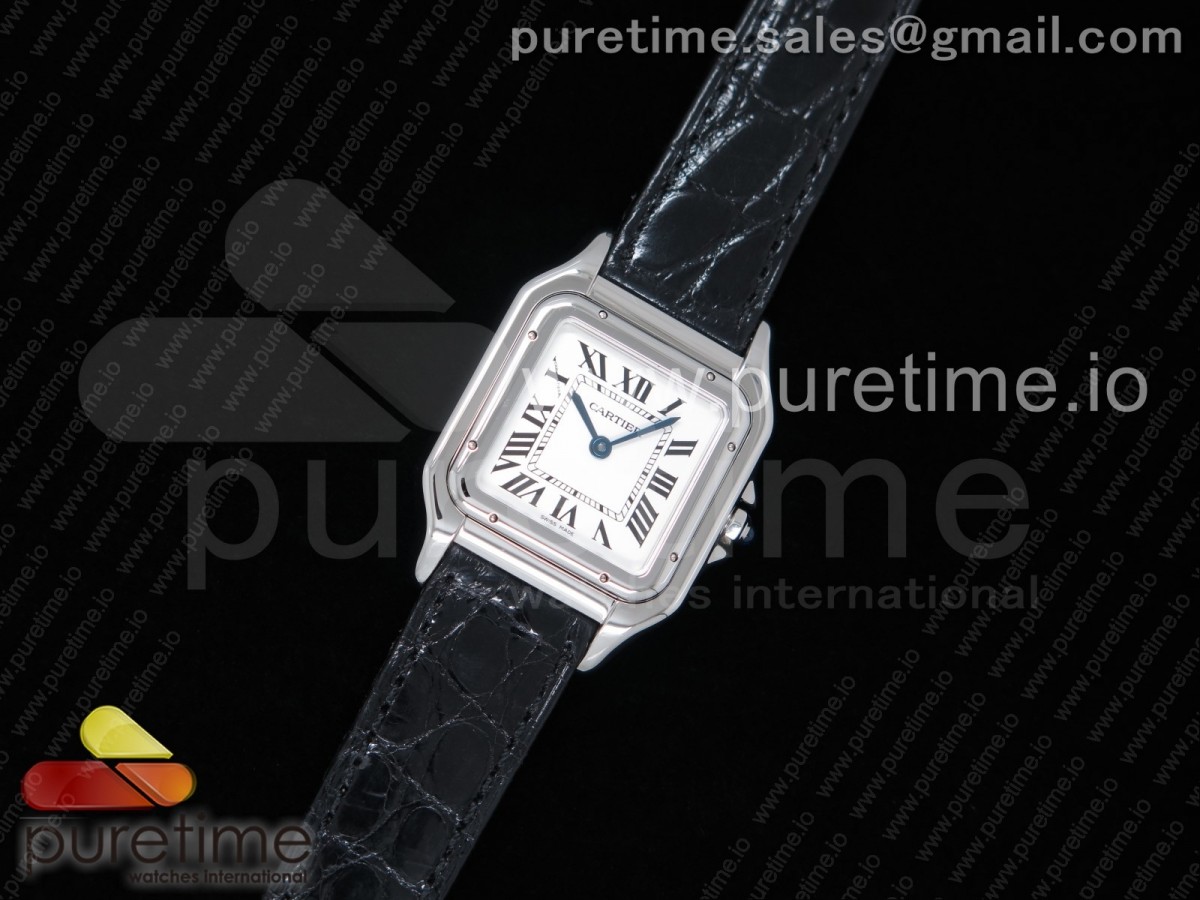 K11F 팬더 시크릿 27미리 화이트다이얼 블랙악어가죽스트랩 Panthère Secrete Ladies 27mm SS K11 1:1 Best Edition White Dial on Black Croco Strap Ronda Quartz